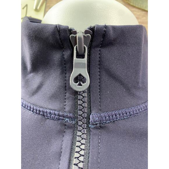 $188 KATE SPADE New York Womens Small Eyelet JACKET Zip NAVY BLUE Stretch - Picture 11 of 12